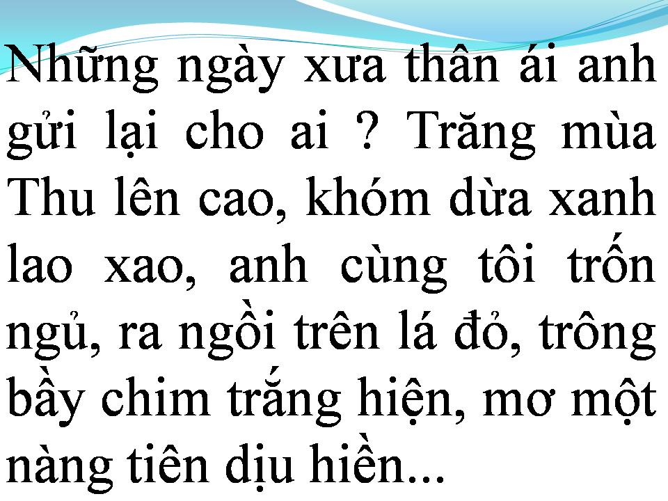 Lời bài hát NHỮNG NGÀY XƯA THÂN ÁI