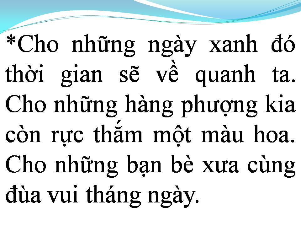 Lời bài hát NHỮNG NGÀY XƯA YÊU DẤU