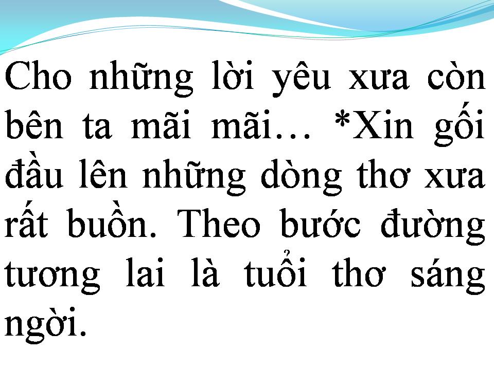 Lời bài hát NHỮNG NGÀY XƯA YÊU DẤU