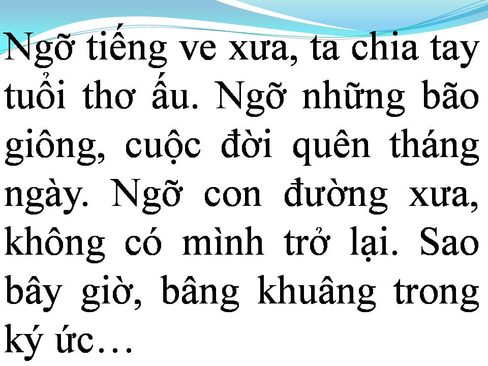 Lời bài hát NHỮNG NGÀY XƯA YÊU DẤU