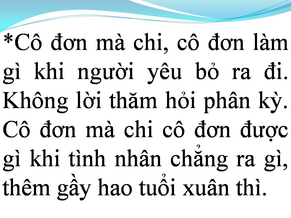 Lời bài hát NGƯỜI KHÔNG CÔ ĐƠN
