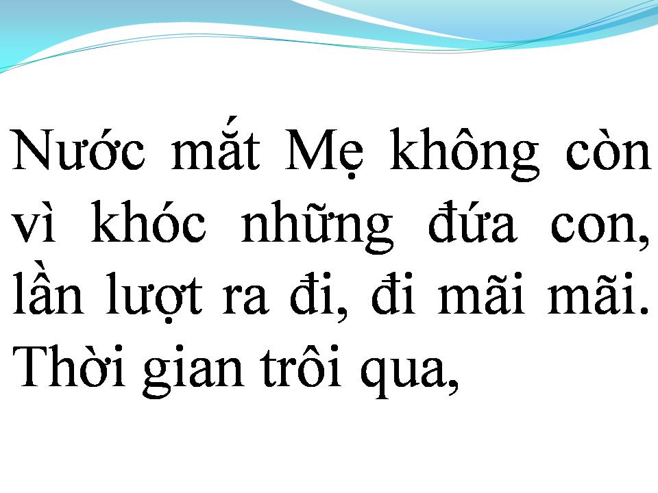 Lời bài hát NGƯỜI MẸ CỦA TÔI