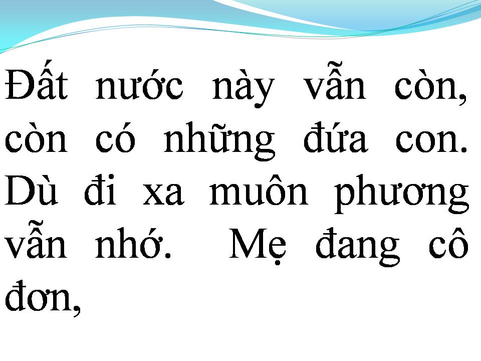Lời bài hát NGƯỜI MẸ CỦA TÔI