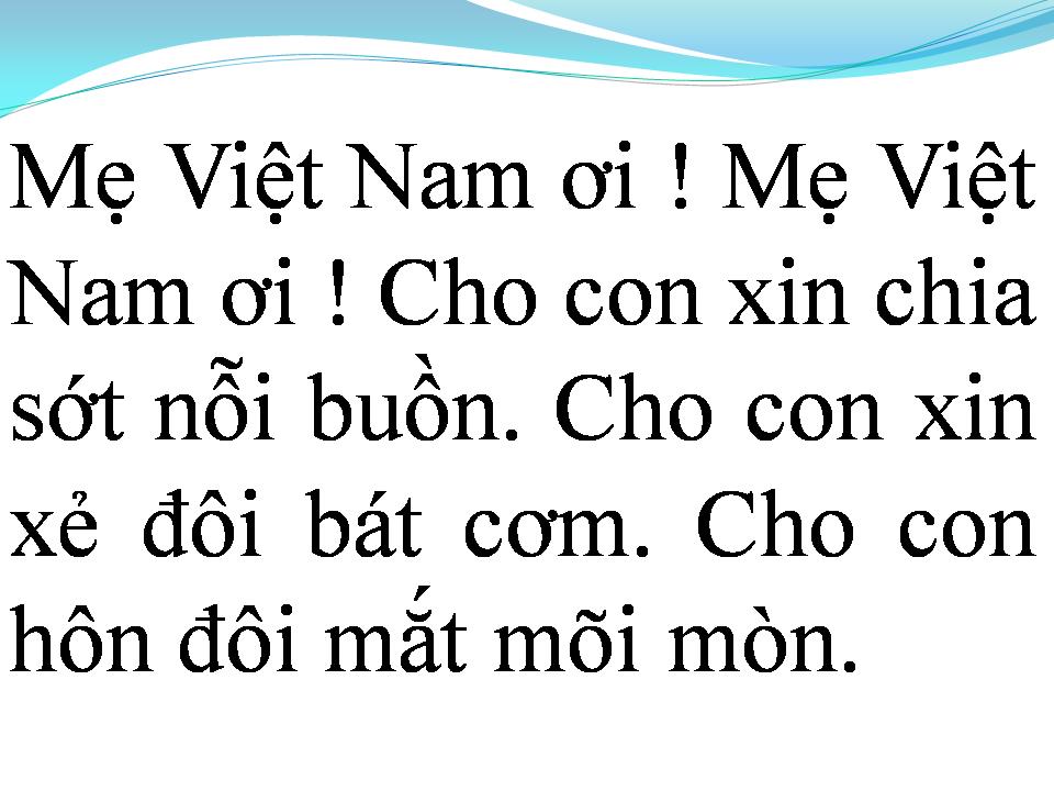 Lời bài hát NGƯỜI MẸ CỦA TÔI