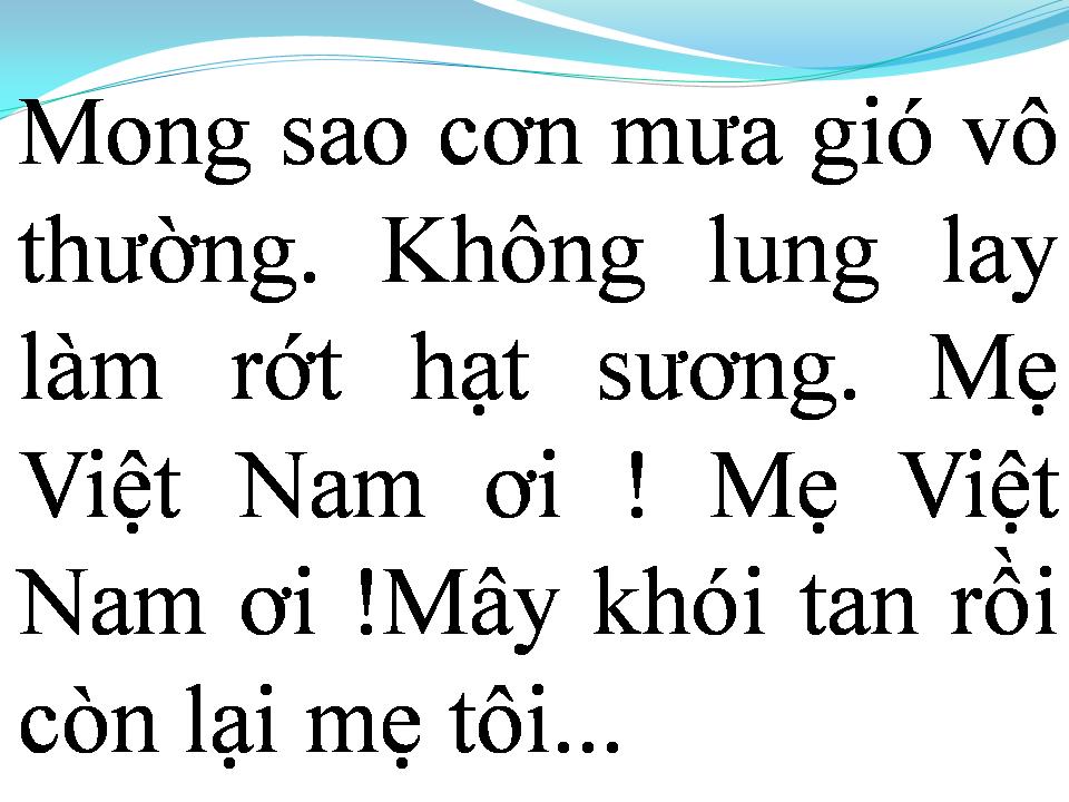 Lời bài hát NGƯỜI MẸ CỦA TÔI