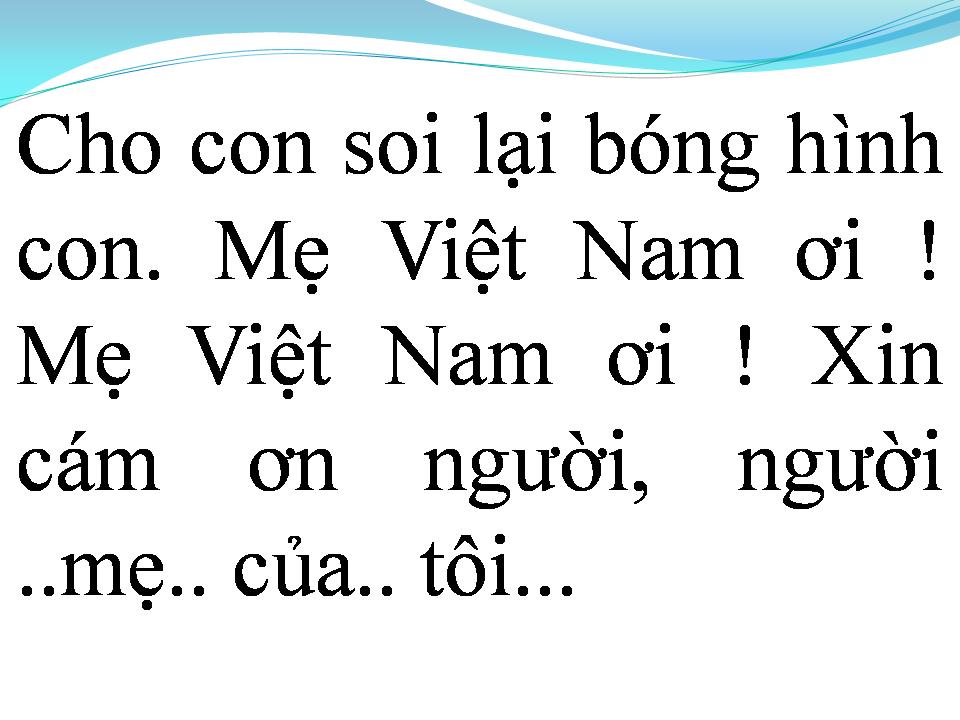 Lời bài hát NGƯỜI MẸ CỦA TÔI