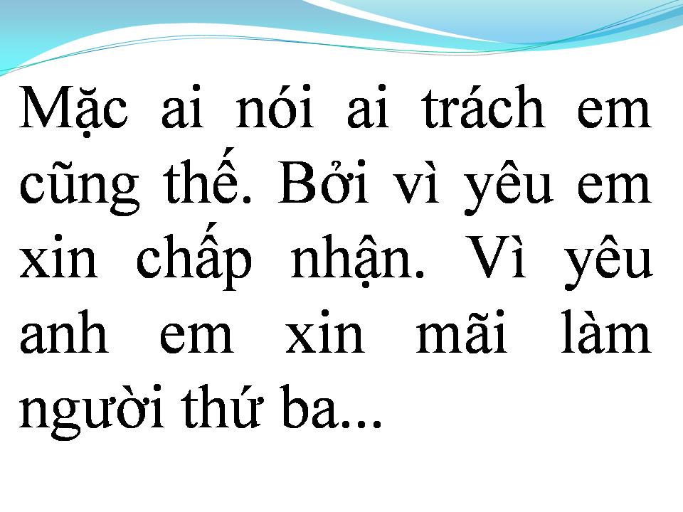 Lời bài hát NGƯỜI THỨ BA