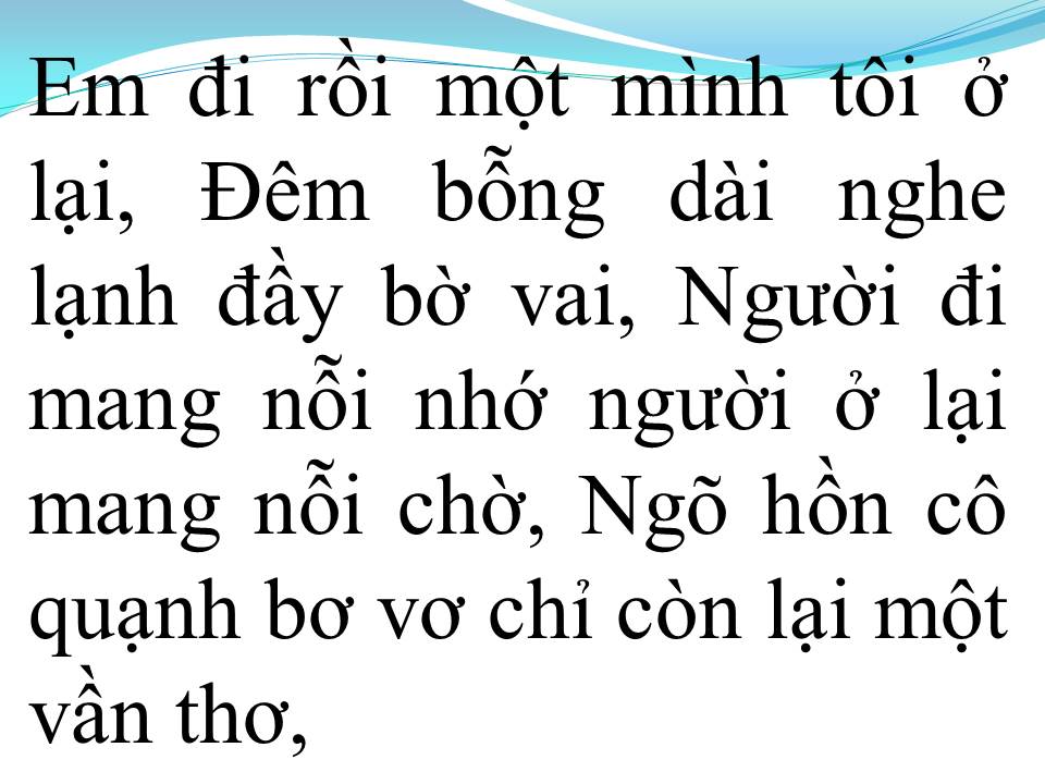 Lời bài hát NGƯỜI THƯƠNG KẺ NHỚ