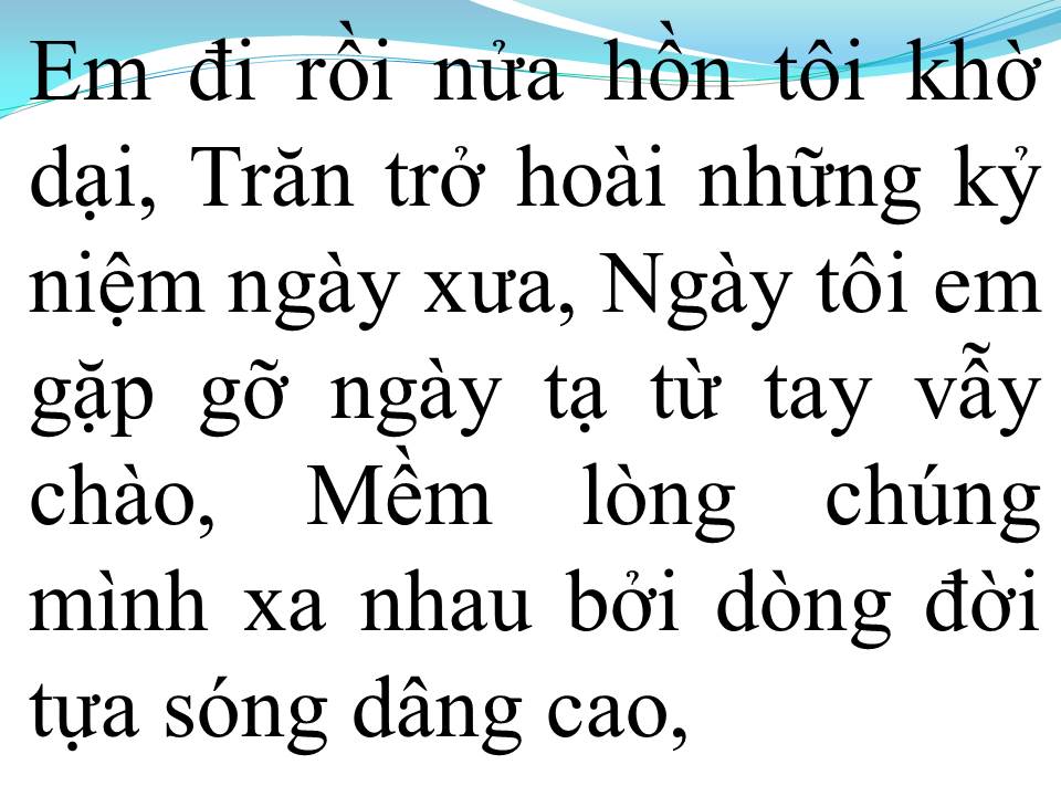 Lời bài hát NGƯỜI THƯƠNG KẺ NHỚ