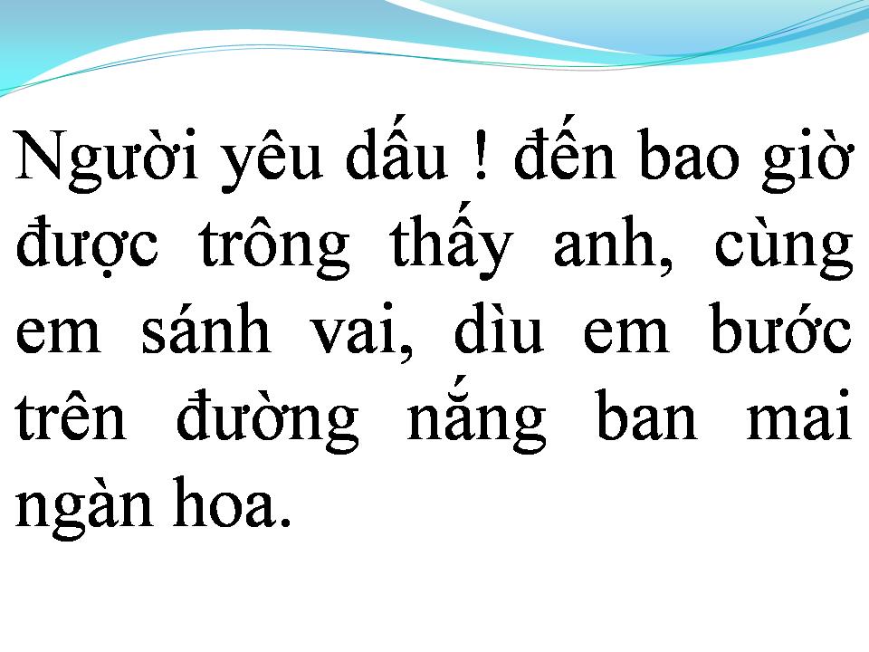 Lời bài hát NGƯỜI YÊU DẤU