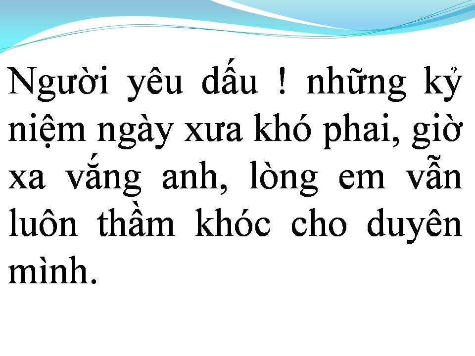 Lời bài hát NGƯỜI YÊU DẤU