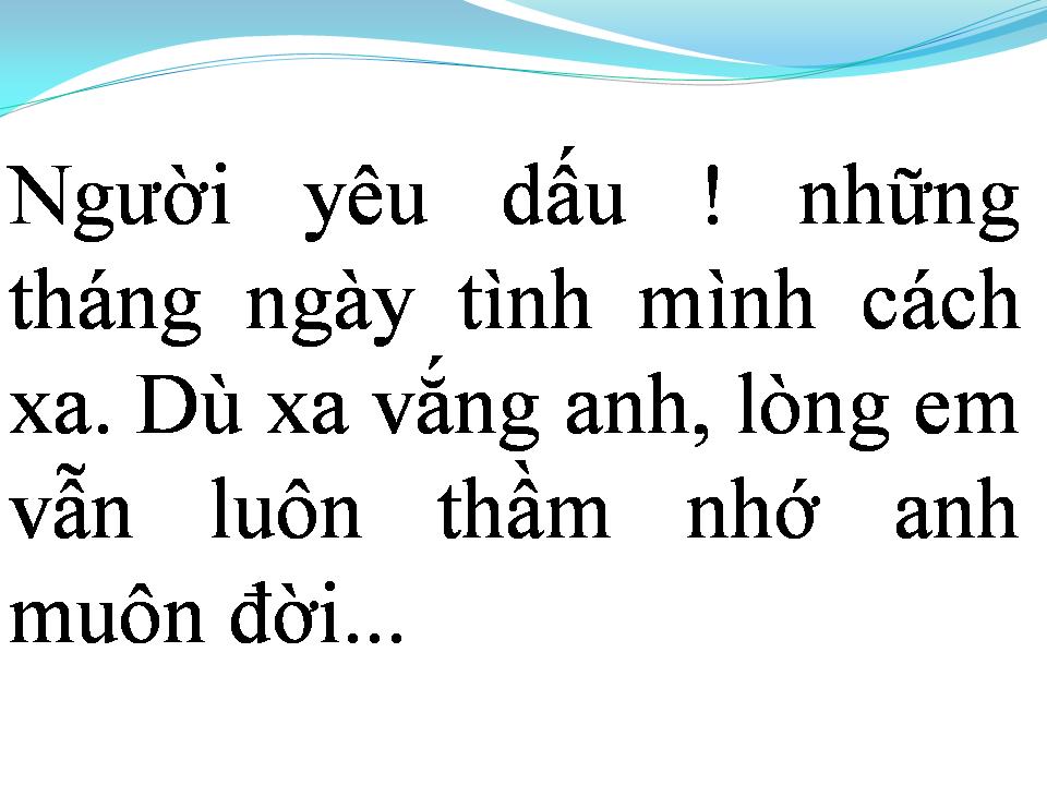 Lời bài hát NGƯỜI YÊU DẤU