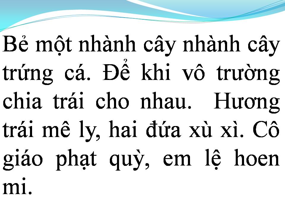 Lời bài hát NHÀNH CÂY TRỨNG CÁ