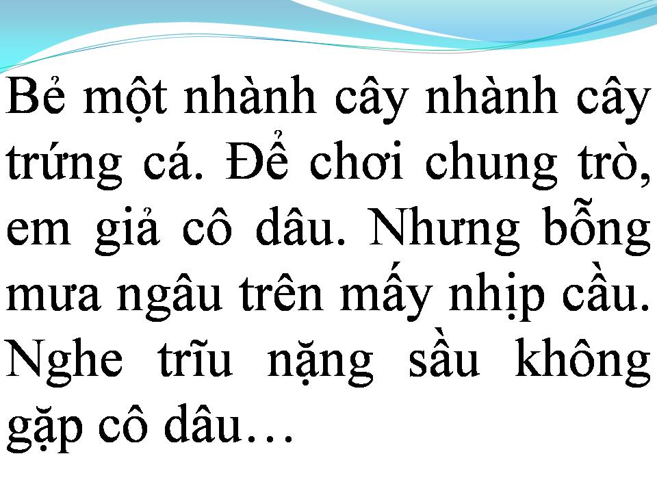 Lời bài hát NHÀNH CÂY TRỨNG CÁ