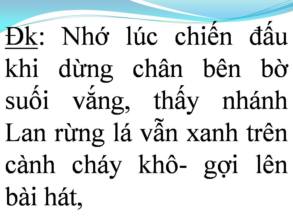 Lời bài hát NHÁNH LAN RỪNG