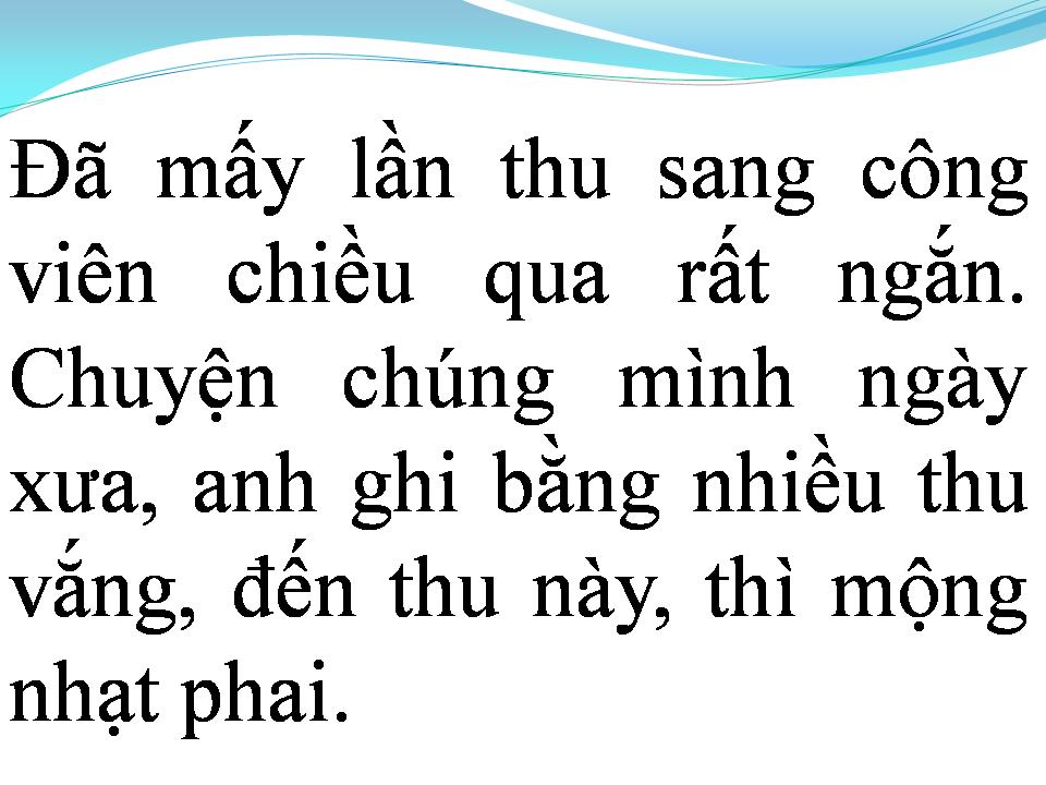 Lời bài hát NHÌN NHỮNG MÙA THU ĐI