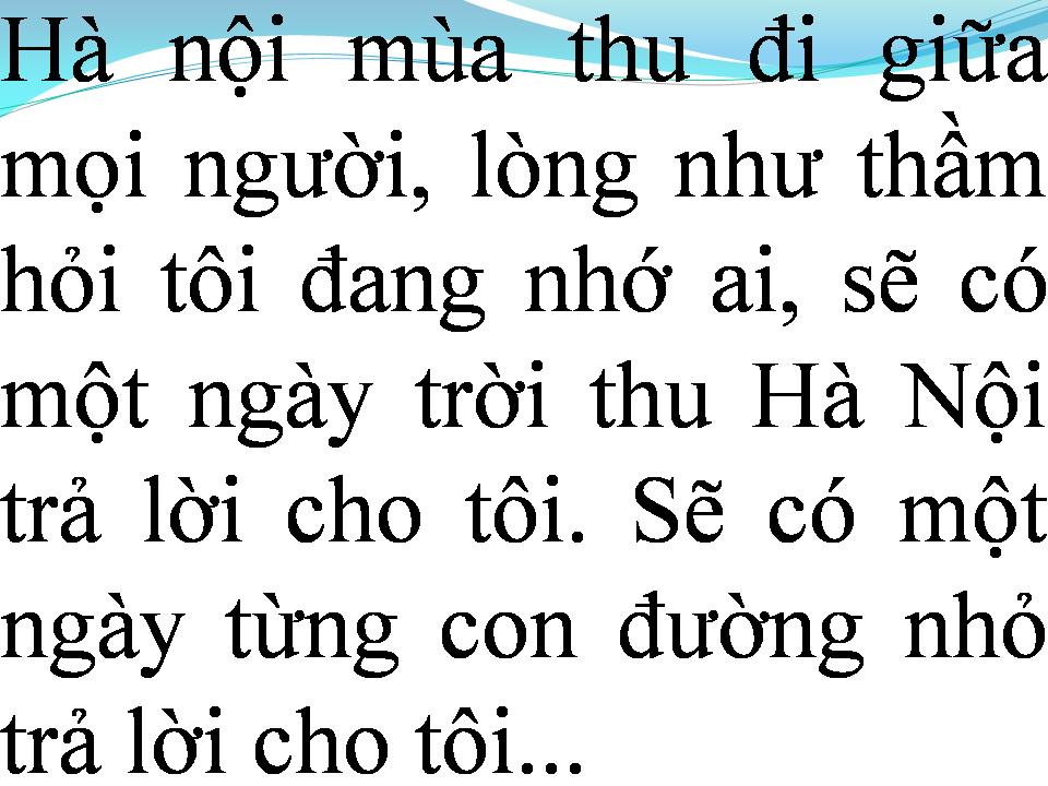 Lời bài hát NHỚ MÙA THU HÀ NỘI