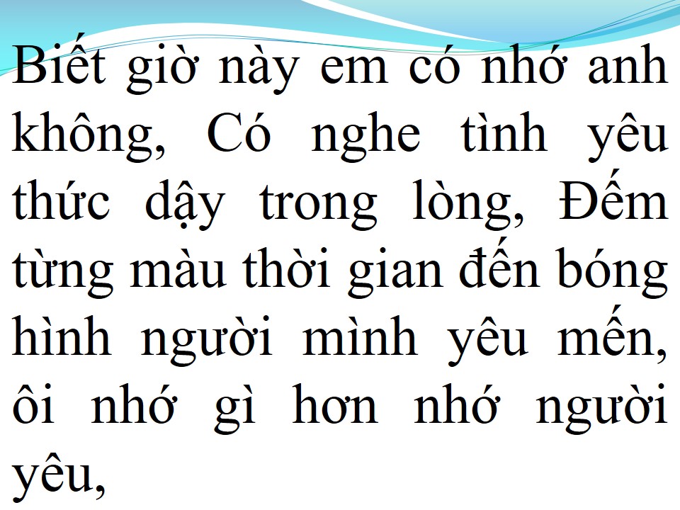 Lời bài hát NHỚ NGƯỜI YÊU