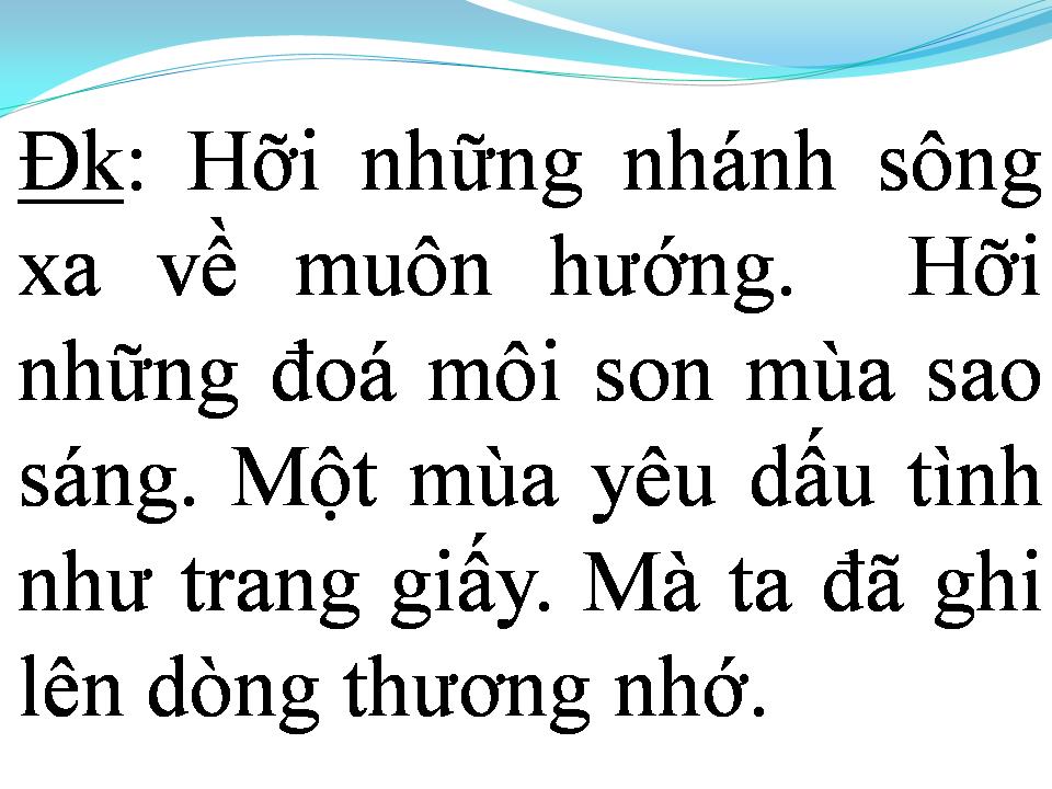 Lời bài hát NHỮNG MÙA DẤU YÊU