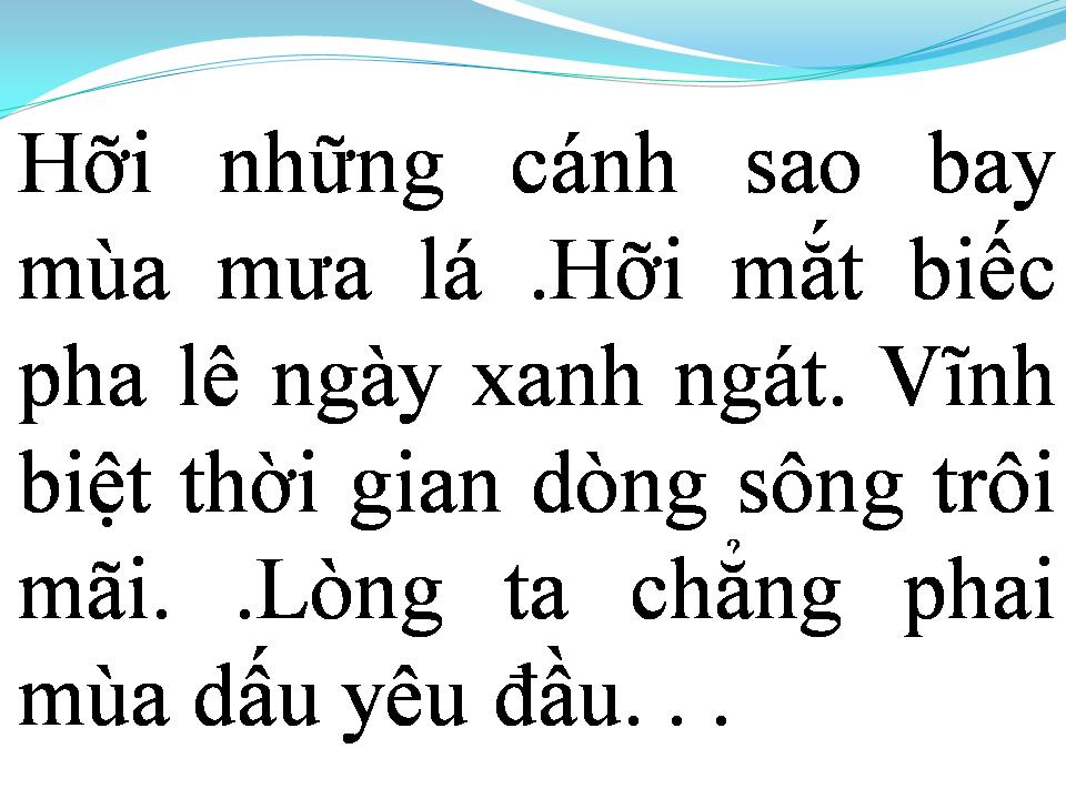 Lời bài hát NHỮNG MÙA DẤU YÊU