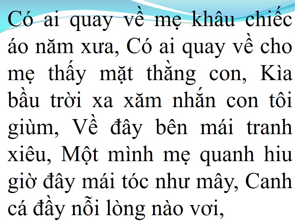 Lời bài hát NỖI BUỒN MẸ TÔI