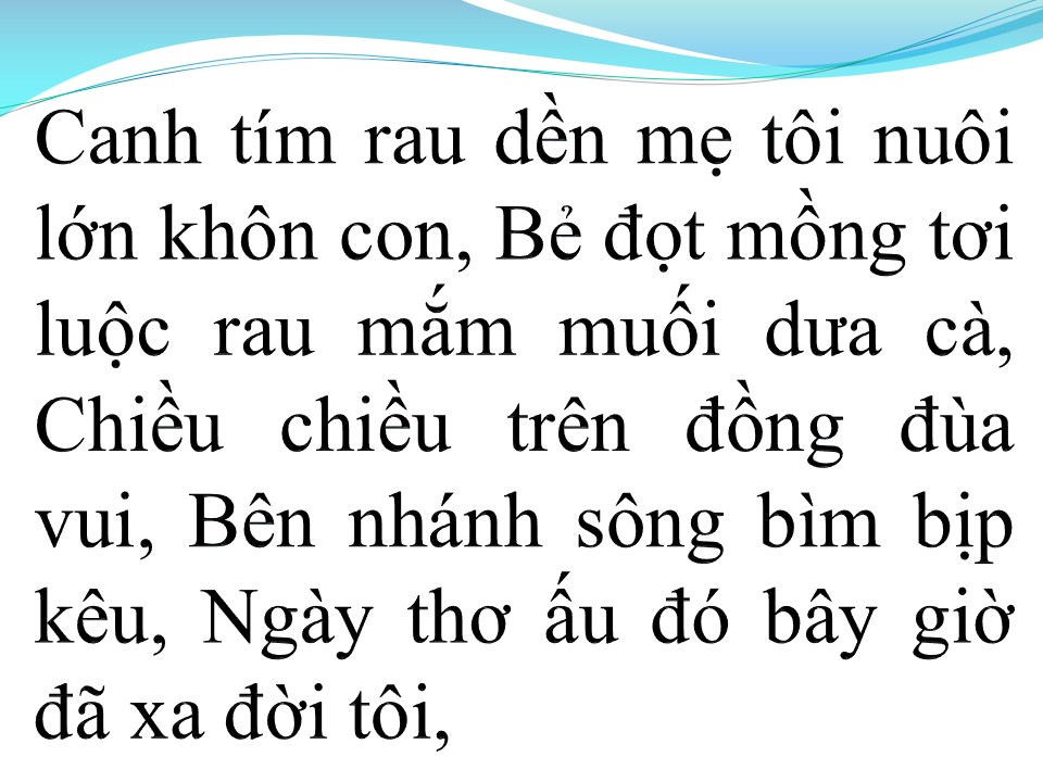 Lời bài hát NỖI BUỒN MẸ TÔI
