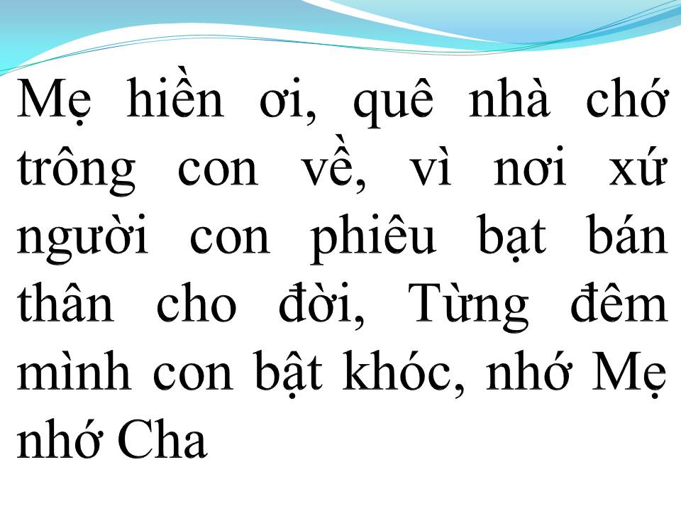 Lời bài hát NỖI LÒNG CỦA CON
