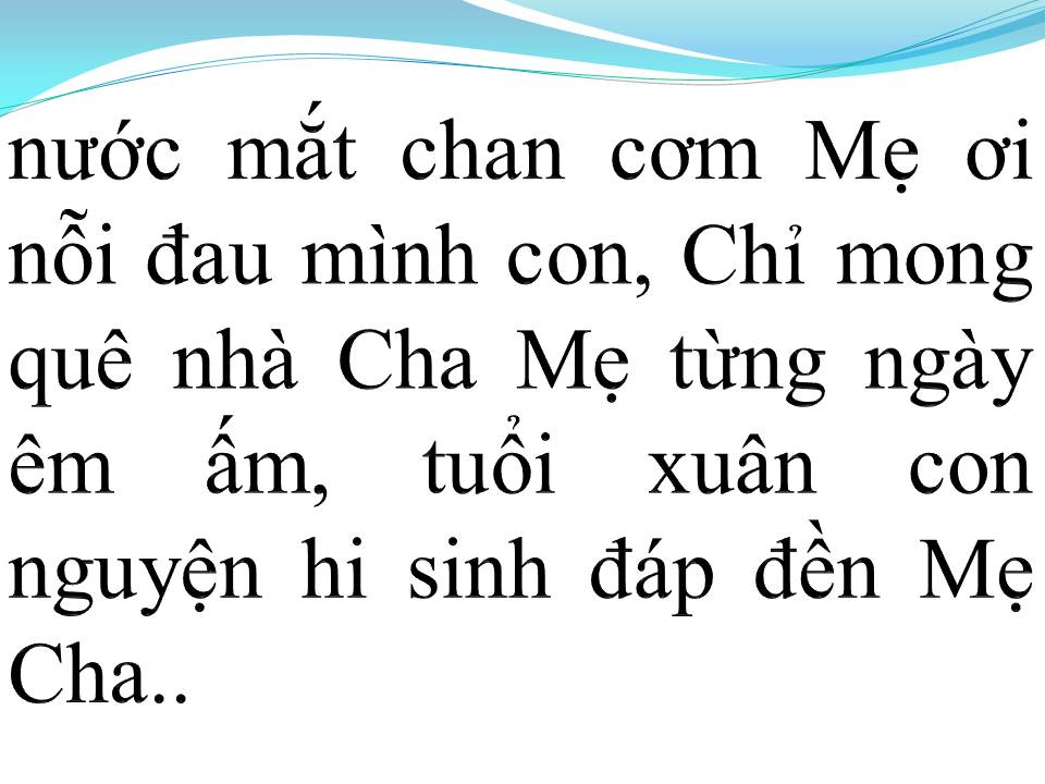 Lời bài hát NỖI LÒNG CỦA CON