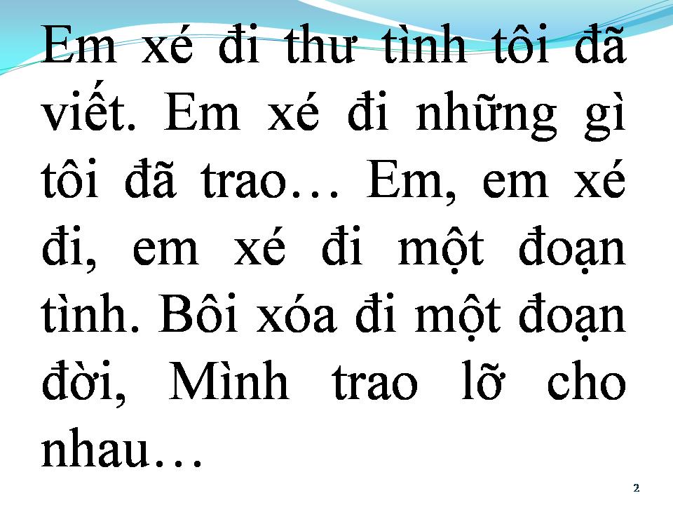 Lời bài hát XÉ THƯ TÌNH