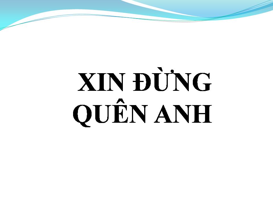Lời bài hát XIN ĐỪNG QUÊN ANH