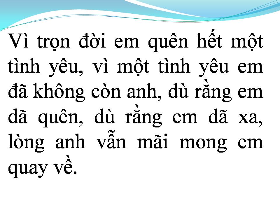Lời bài hát XIN EM HÃY QUAY VỀ