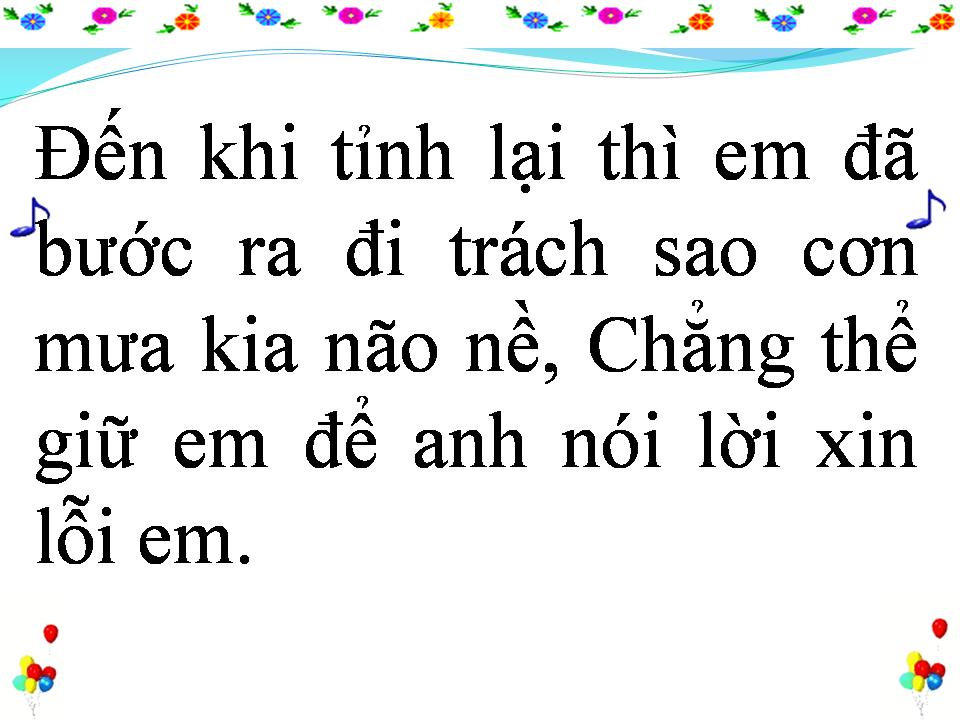 Lời bài hát XIN LỖI EM