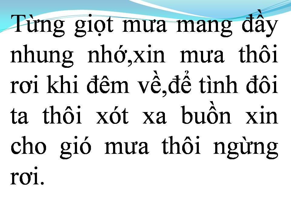 Lời bài hát XIN MƯA NGỪNG RƠI
