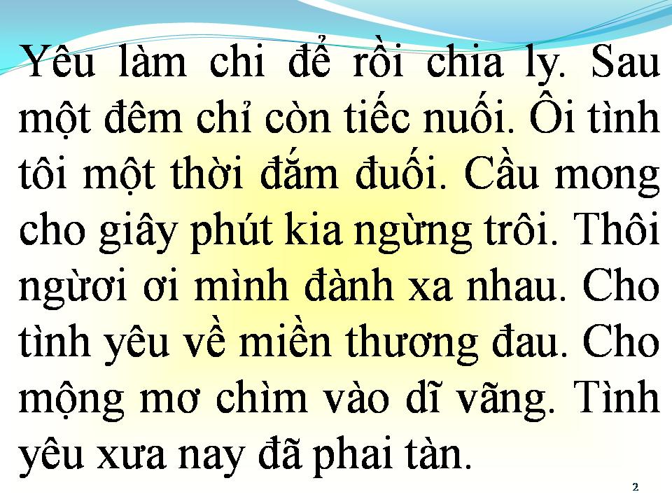 Lời bài hát XIN TÌNH YÊU TRỞ LẠI