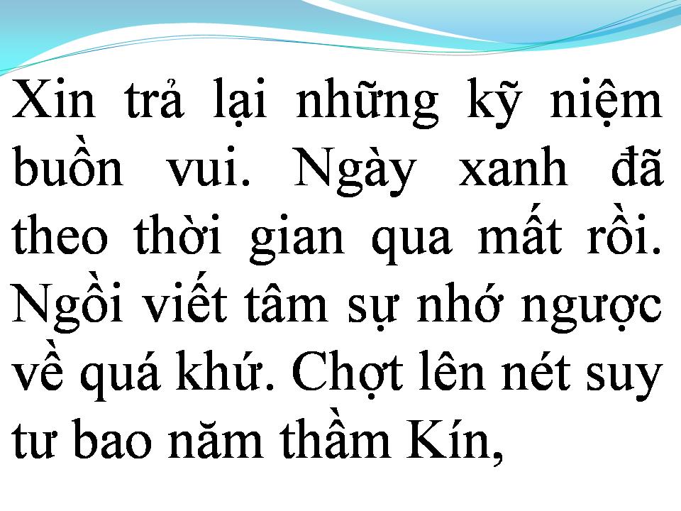 Lời bài hát XIN TRẢ LẠI THỜI GIAN