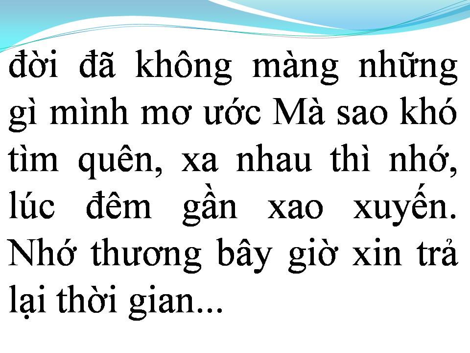 Lời bài hát XIN TRẢ LẠI THỜI GIAN
