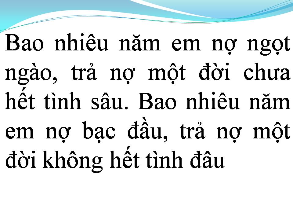Lời bài hát XIN TRẢ NỢ NGƯỜI