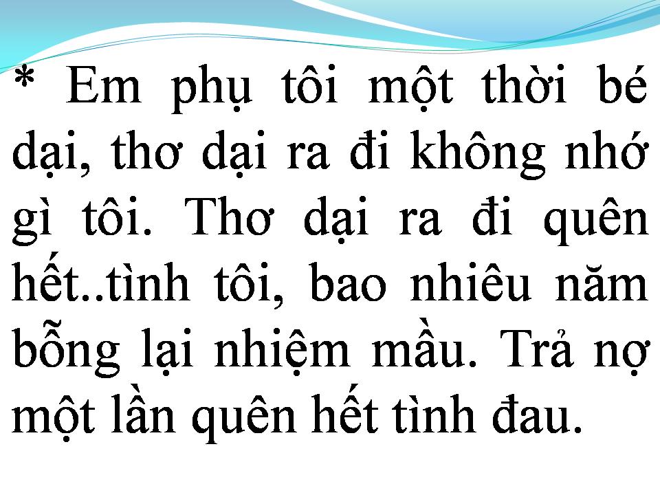 Lời bài hát XIN TRẢ NỢ NGƯỜI