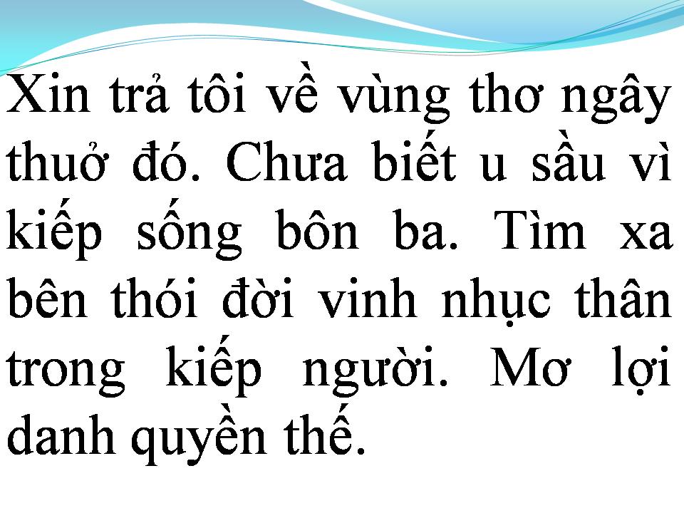Lời bài hát XIN TRẢ TÔI VỀ