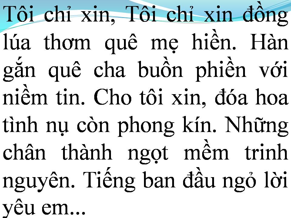 Lời bài hát XIN TRÒN TUỔI LOẠN