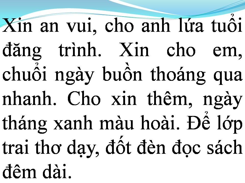 Lời bài hát XIN TRÒN TUỔI LOẠN