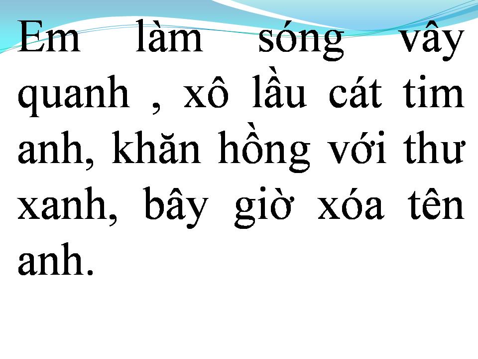 Lời bài hát XÓA TÊN NGƯỜI TÌNH
