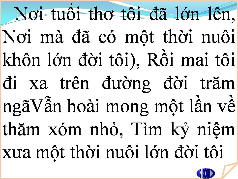 Lời bài hát XÓM NHỎ