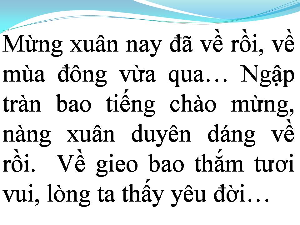 Lời bài hát XUÂN ĐÃ VỀ