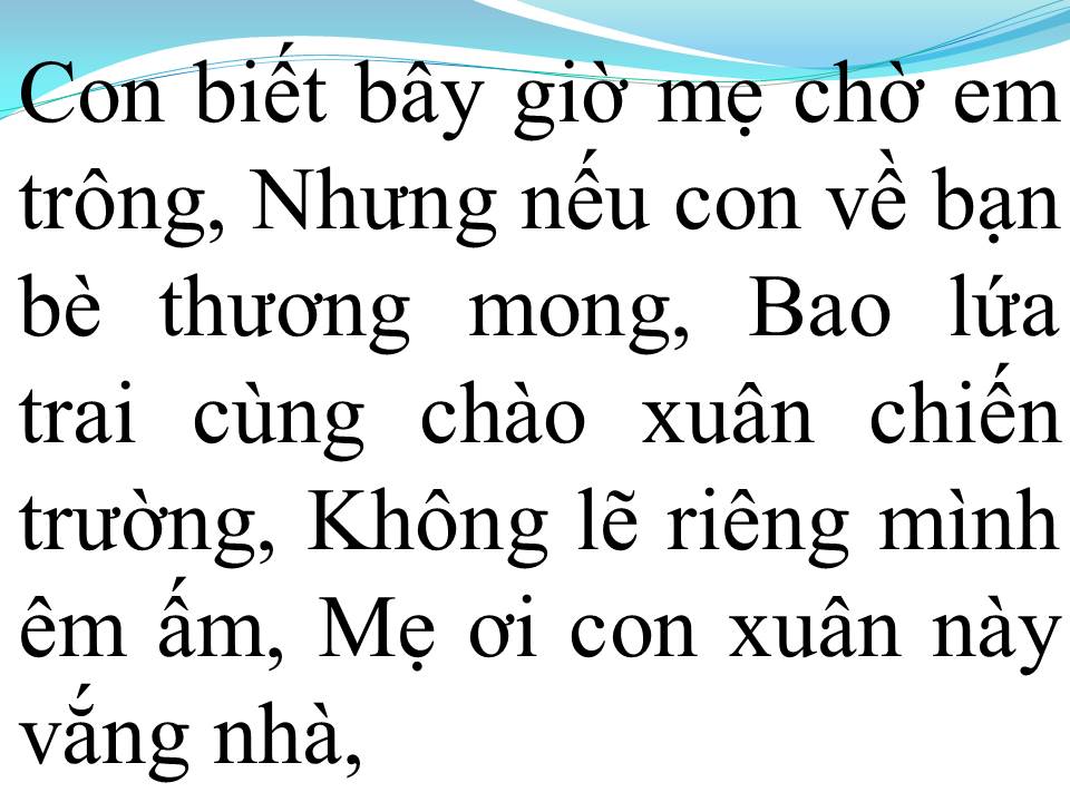 Lời bài hát XUÂN NÀY CON KHÔNG VỀ