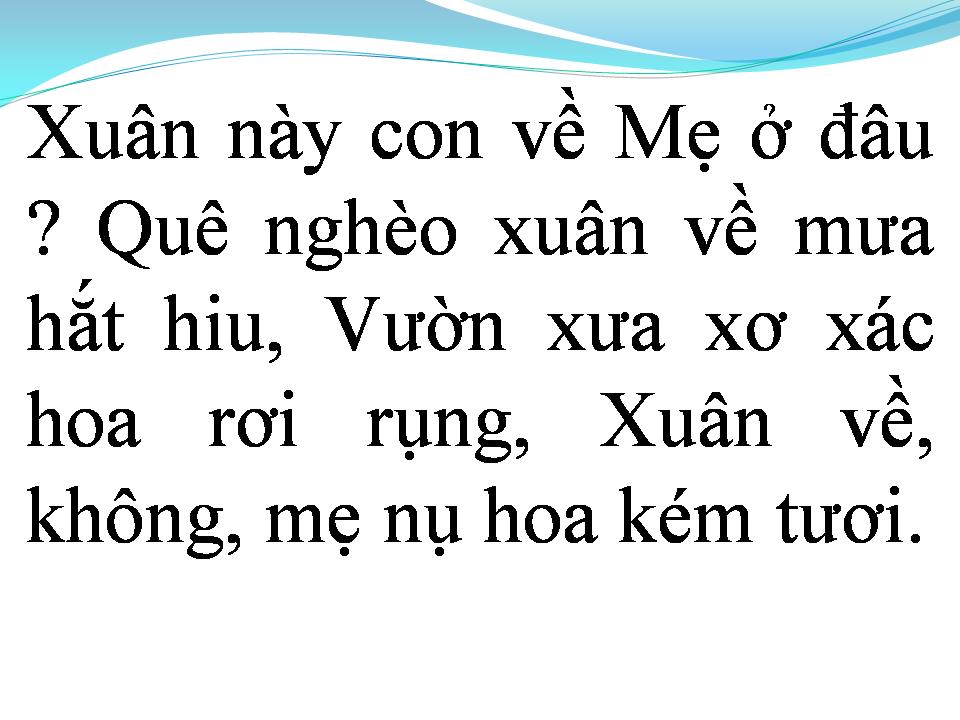 Lời bài hát XUÂN NÀY CON VỀ MẸ Ở ĐÂU
