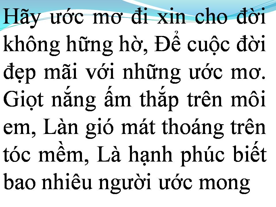 Lời bài hát ƯỚC MƠ