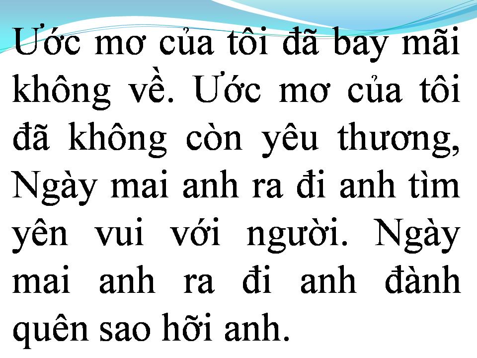 Lời bài hát ƯỚC MƠ CỦA TÔI