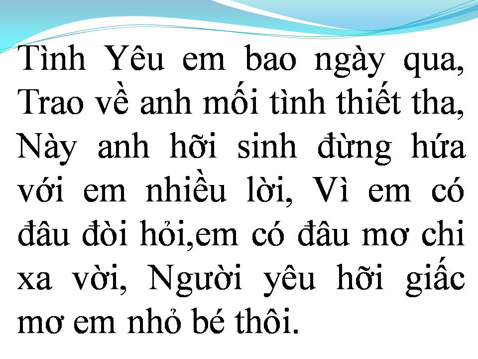 Lời bài hát ƯỚC MƠ NHỎ BÉ