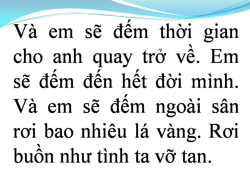 Lời bài hát VÀ EM CHỜ ANH
